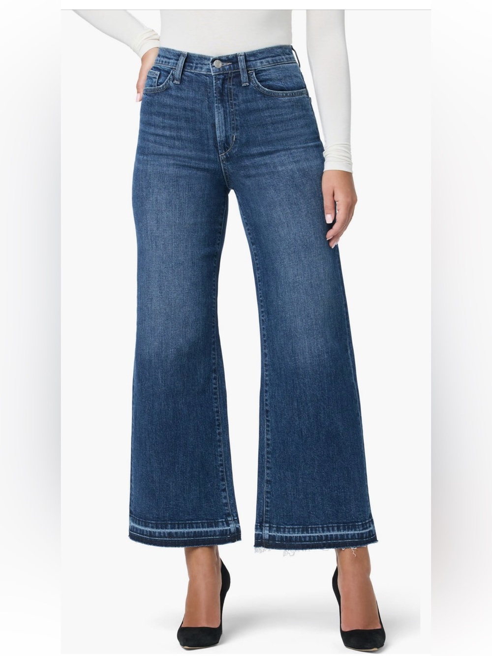 Joe's Release Hem High Waist Ankle Wide Leg Jeans Size 28 NWT